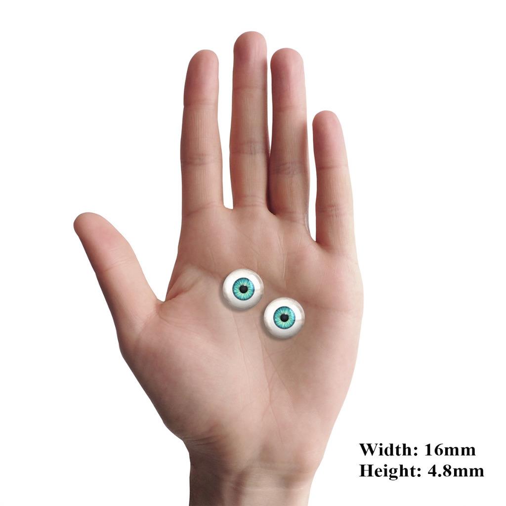 Teal Blue Pixel-Free Glass Eyes for Reborn Baby Dolls 2pc Size 55-3-image