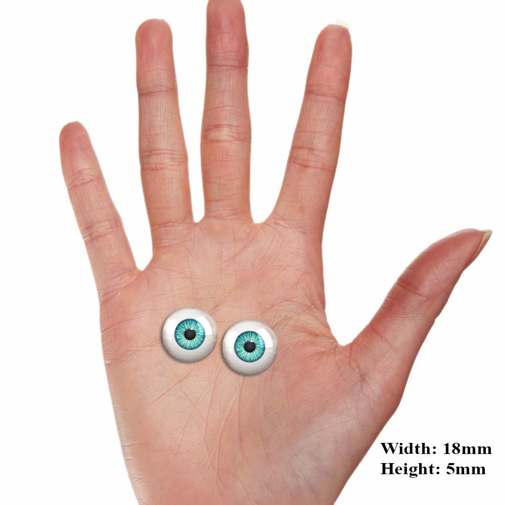 Teal Blue Pixel-Free Glass Eyes for Reborn Baby Dolls 2pc Size 55-3-image