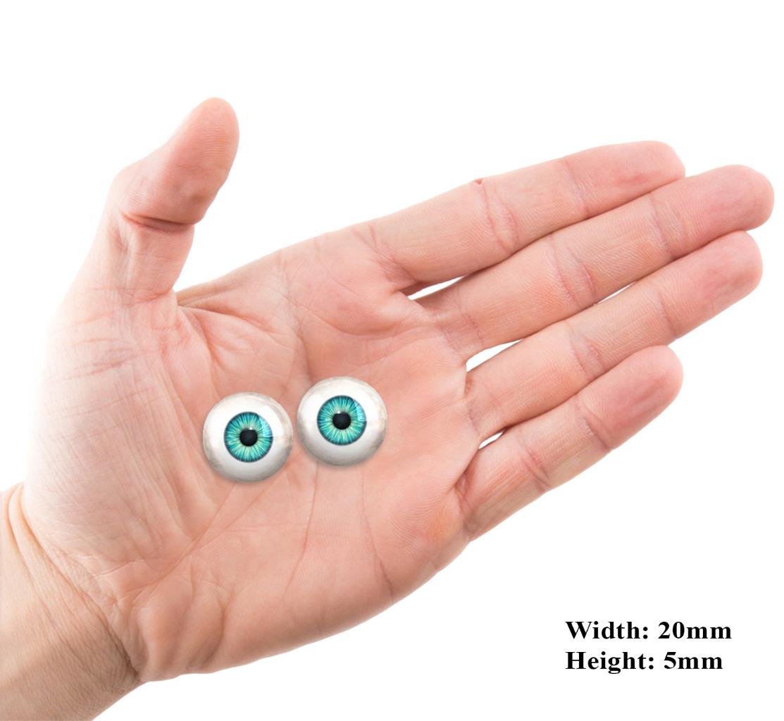 Teal Blue Pixel-Free Glass Eyes for Reborn Baby Dolls 2pc Size 55-3-image