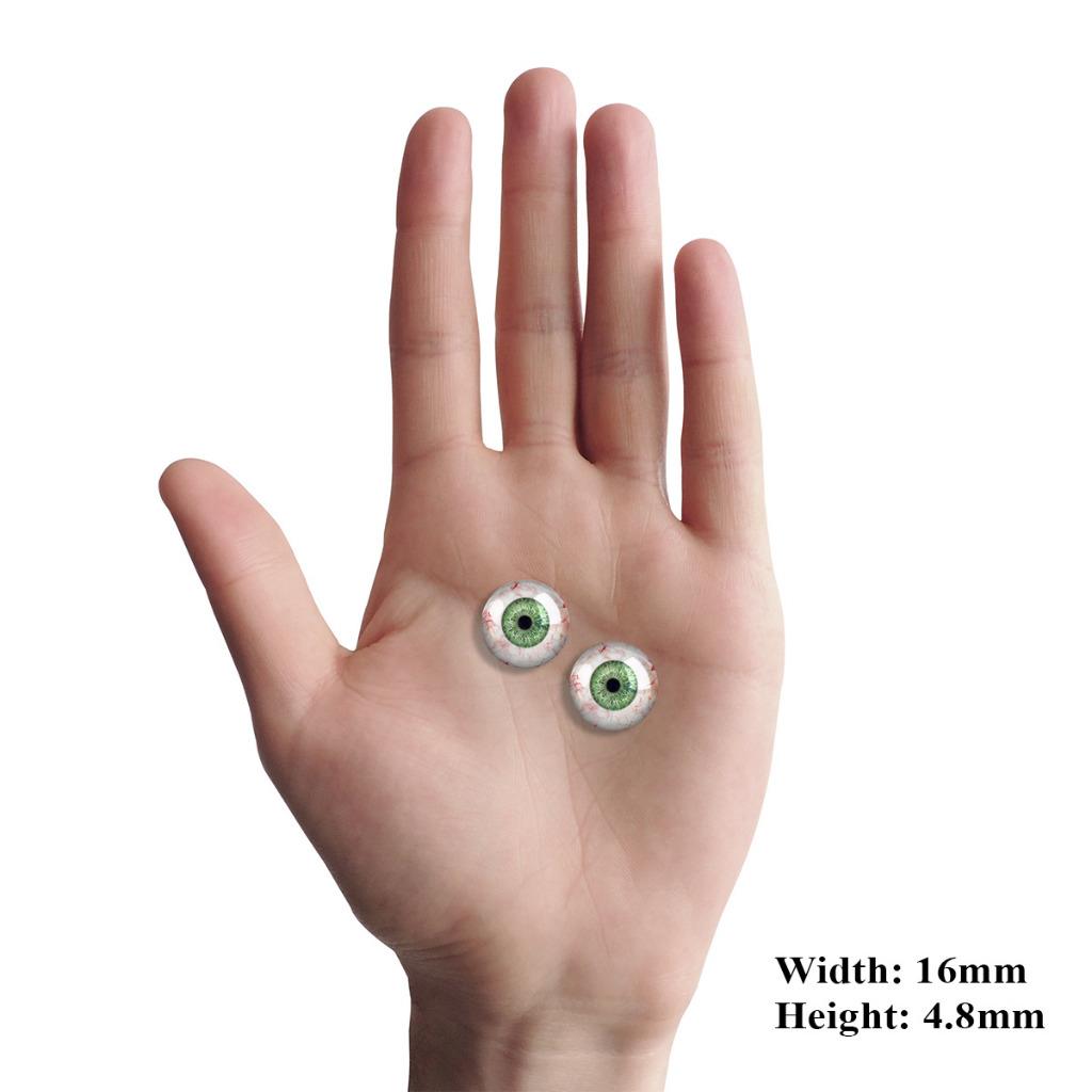 Green Eyes -PIXEL FREE- Realistic Glass Reborn Doll Eyeballs 2pc - 129-3 - Picture 9 of 15