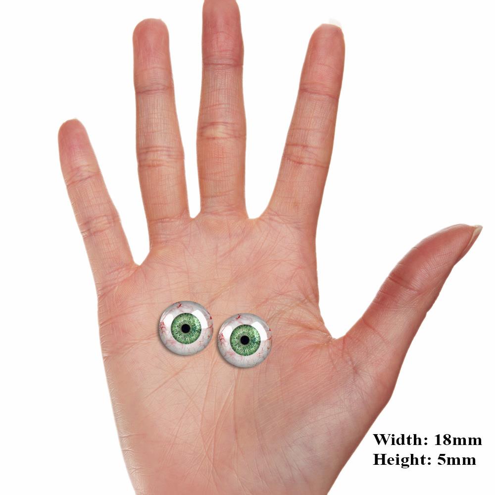 Green Eyes -PIXEL FREE- Realistic Glass Reborn Doll Eyeballs 2pc - 129-3 - Picture 10 of 15