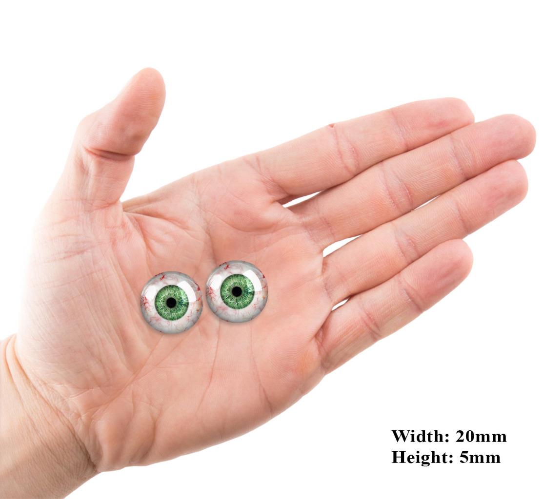 Green Eyes -PIXEL FREE- Realistic Glass Reborn Doll Eyeballs 2pc - 129-3 - Picture 11 of 15