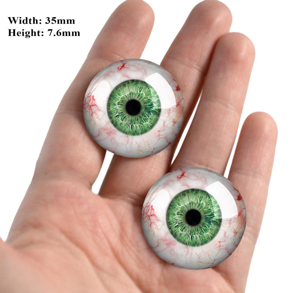 Green Eyes -PIXEL FREE- Realistic Glass Reborn Doll Eyeballs 2pc - 129-3 - Picture 14 of 15