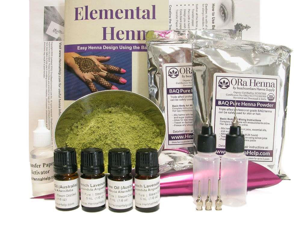 ULTIMATE Henna Tattoo Kit 200g Powder Oil Applicator Bottles Transfer Paper Book - Picture 6 of 8