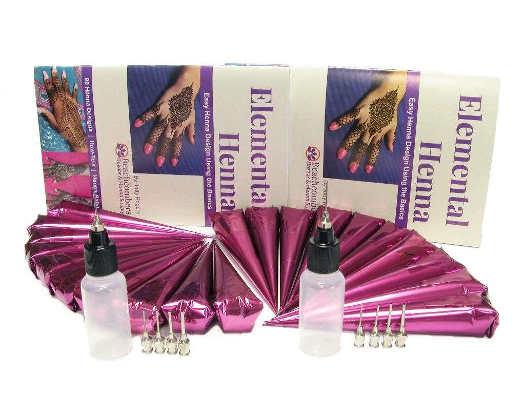FUNDRAISER Paste Henna Kit: Applicator Bottles & Book Easy for Events Festivals - Picture 5 of 6