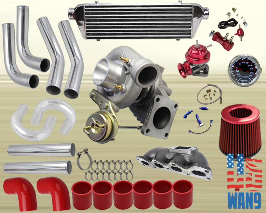 Mazda Miata Mx 5 1 6l T3 T4 Turbocharger Turbo Kit Red Manifold Bov Wg Gauge Ebay