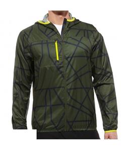 Reebok Womens L Printed WindCheater Jacket Full Zip Green