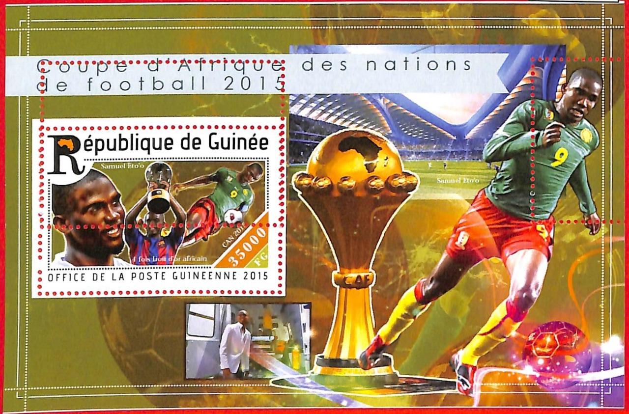 A0907 - GUINEE Guinea - ERROR MISSPERF SHEET - SPORT: Football 2015  Eto'o - Picture 1 of 1