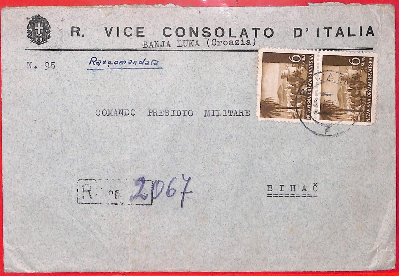 aa0636 - CROATIA - Postal History -  REGISTERED COVER  Consular cover 1942 - Picture 1 of 1