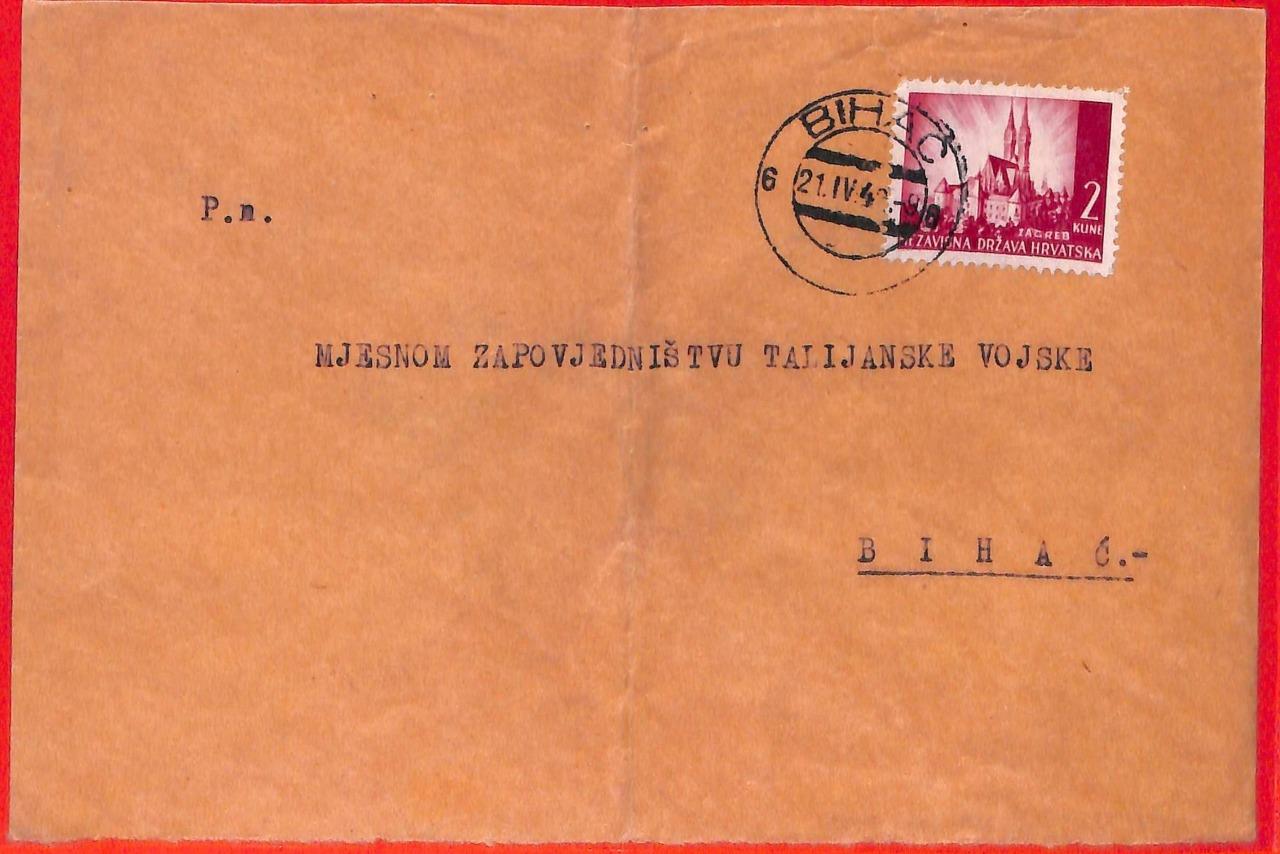 aa0637 - CROATIA - Postal History -  Single stamp on local COVER 1942 - Picture 1 of 1