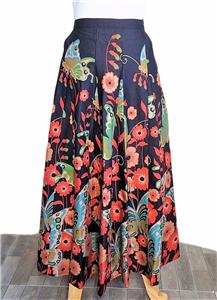 Full-length Thai Cotton Skirt with Floral Butterfly Pattern | eBay