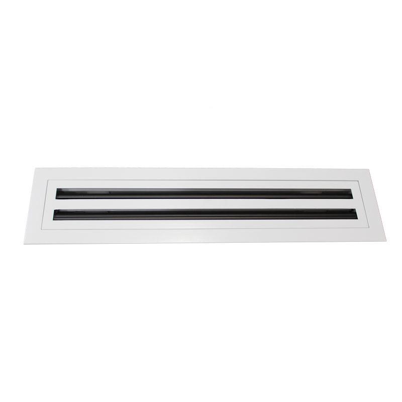 White 2 Slot Linear Removable Core Bar Grille Outlet Vent Ducted