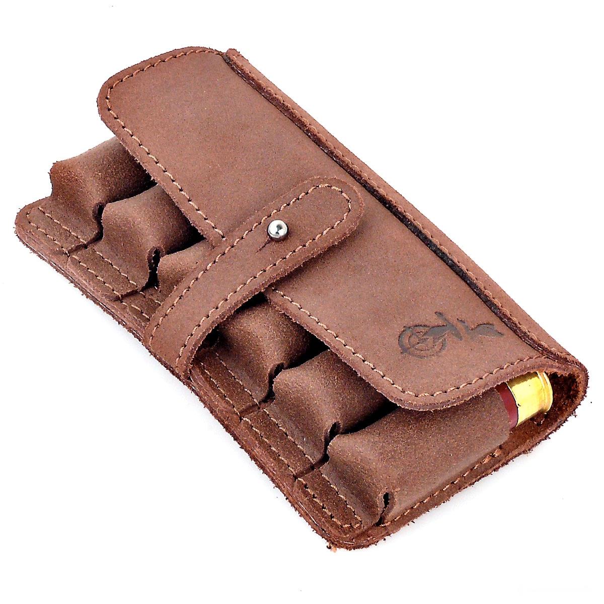New 100%Leather Rifle Cartridge Holder Pouch Belt Ammo 8 Shells.Made in Europe. 