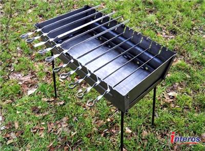Portable Case Barbeque Grill Mangal BBQ Kabab Shashlyk Stove Camping Steel 10