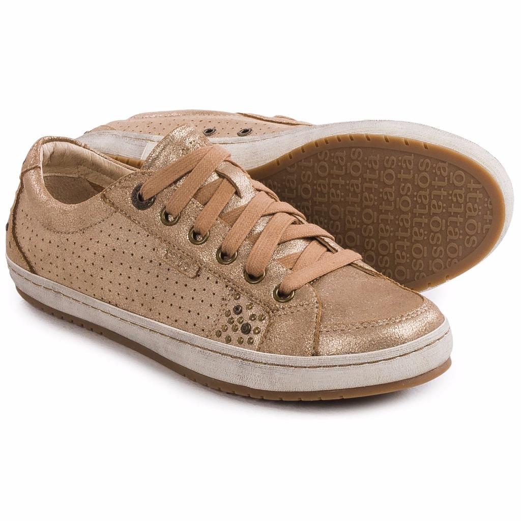 Taos Footwear Freedom Sneakers Leather Gold Brown Women NEW | eBay