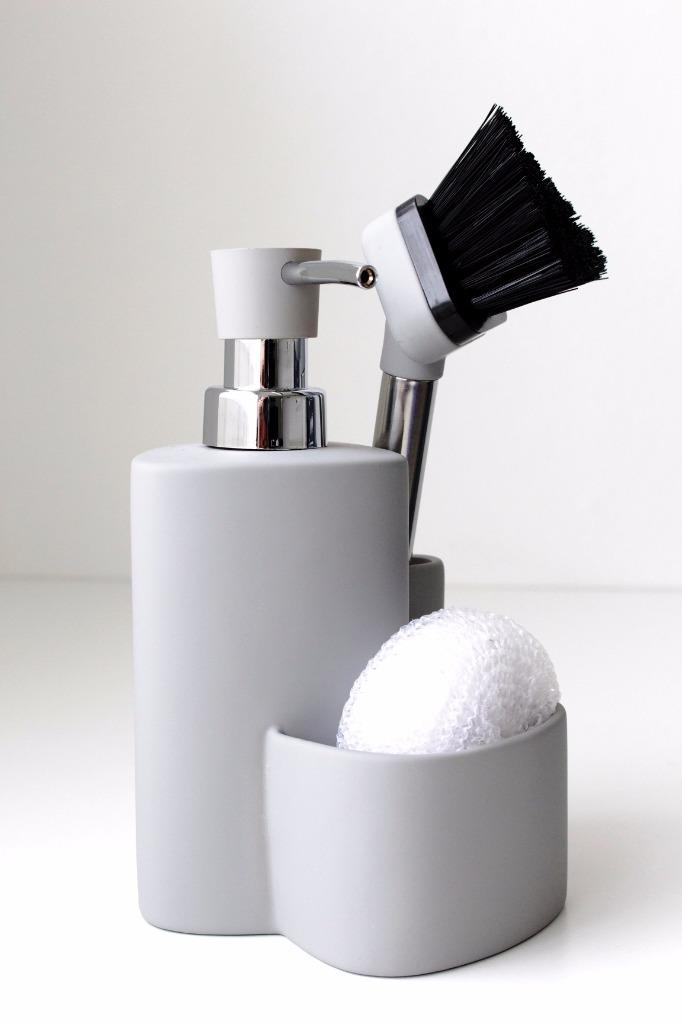 Ceramic Kitchen Soap Dispenser Sponge Scrubby Dish Brush ...