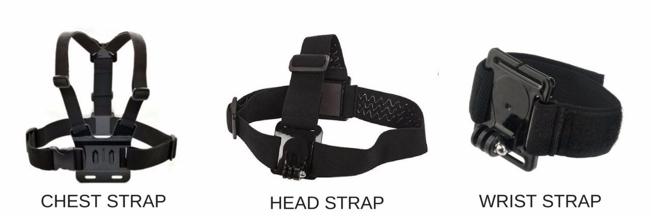 Set of 3 Chest Head Wrist Strap for GoXtreme Rallye WiFi Discovery Pioneer Speed