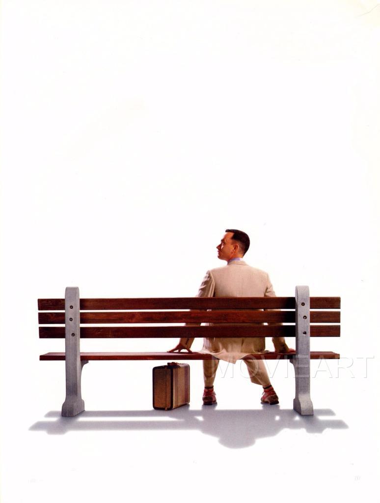 Forrest Gump Tom Hanks Bench Textless Movie Poster Film A4 A3 Art