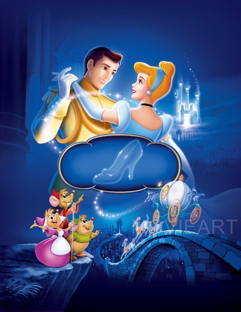 A4 sizes A1 A3 Cinderella Princess Vintage Movie Poster A2