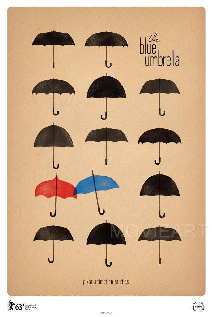 Die Blue Umbrella Pixar Kurzfilm Poster Film A4 A3 Kunstdruck Kino Ebay
