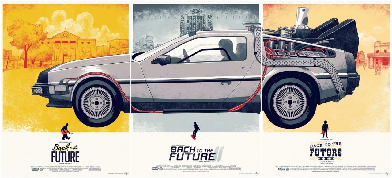 Back To The Future Trilogy 3 Posters Delorean Design Movie A4 A3