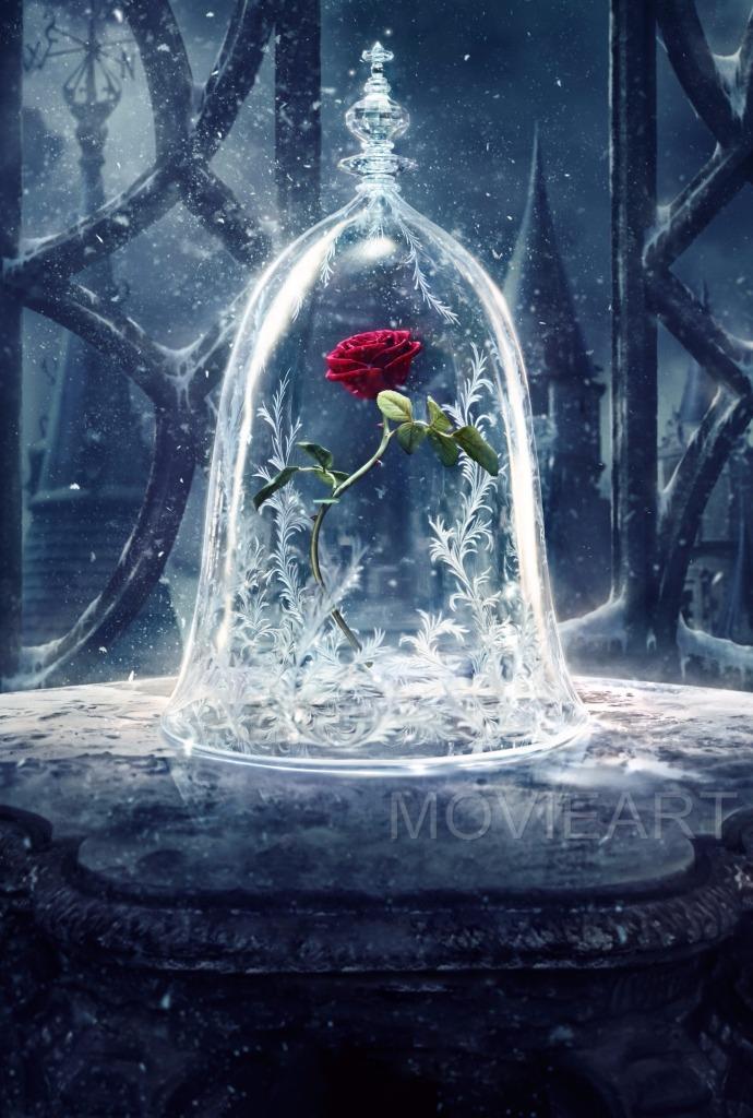 BEAUTY AND THE BEAST TEXTLESS DISNEY MOVIE POSTER FILM A4 A3 ART PRINT CINEMA