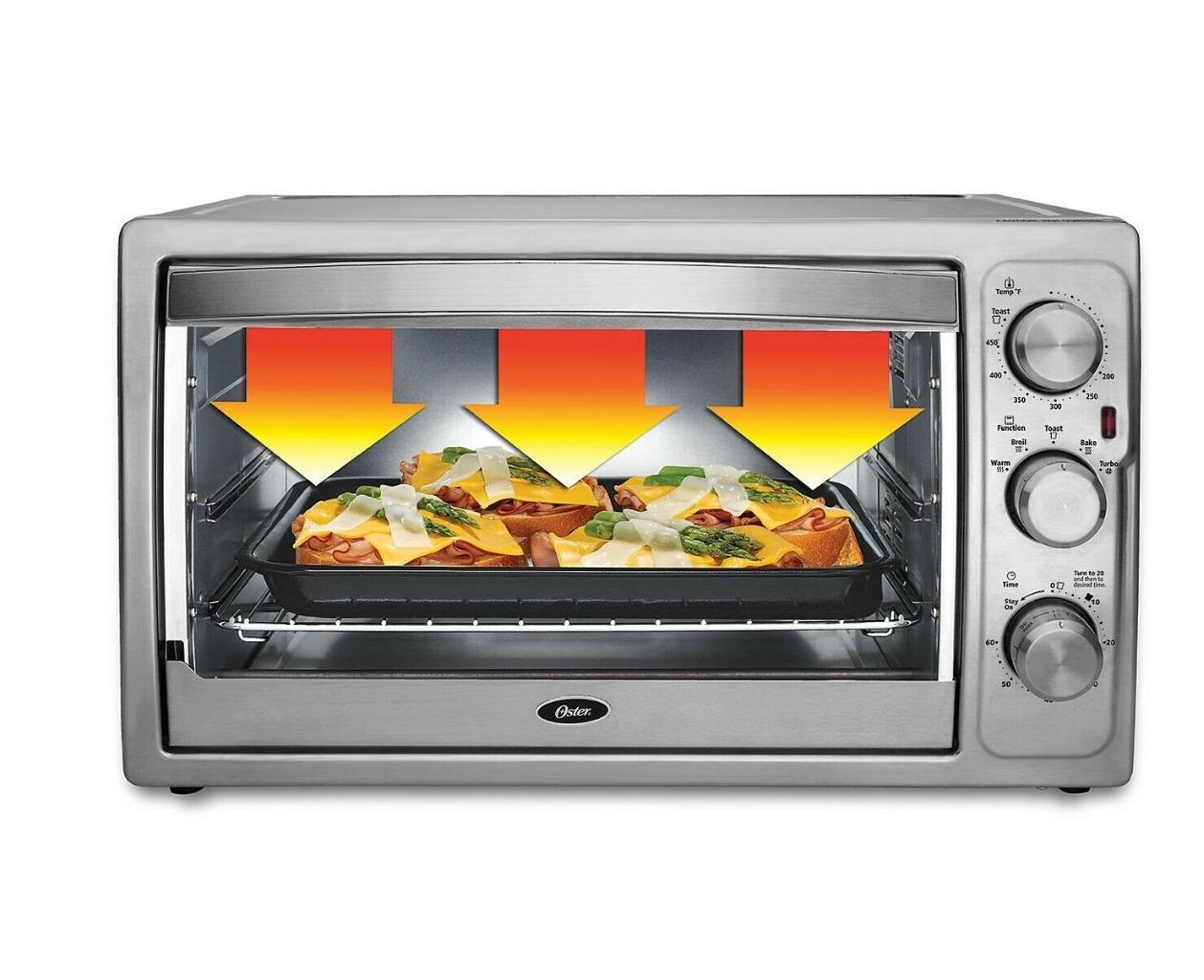 Oster Convection Toaster Oven Countertop Brushed Chrome Extra Large