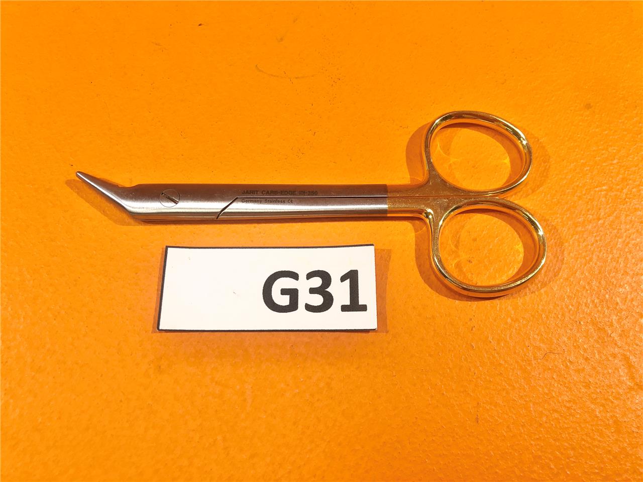 JARIT 101350 Universal Wire Suture Scissors, CarbEdge, 47/8", Angled