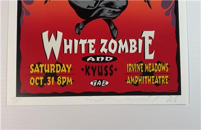 TAZ DANZIG SILKSCREEN ROCK CONCERT POSTER SIGNED NUMBERED WHITE