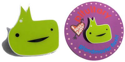 pituitary gland lapel pin i heart guts