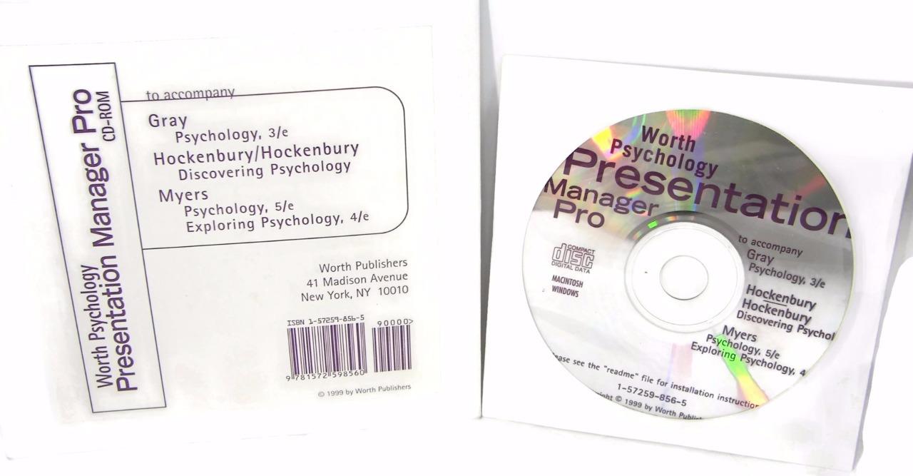 WORTH PSYCHOLOGY Presentation Manager Pro CD-ROM - GRAY, HOCKENBURY, MYERS Books - Picture 1 of 4