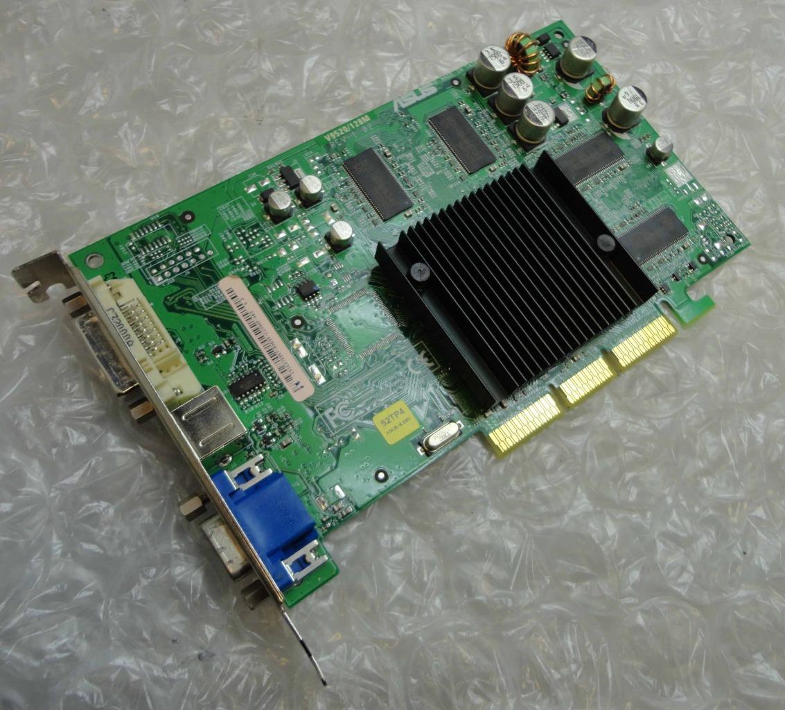 128MB ASUS V9520/128M Nvidia FX5200 AGP DVI VGA TV Graphics / Video Card eBay