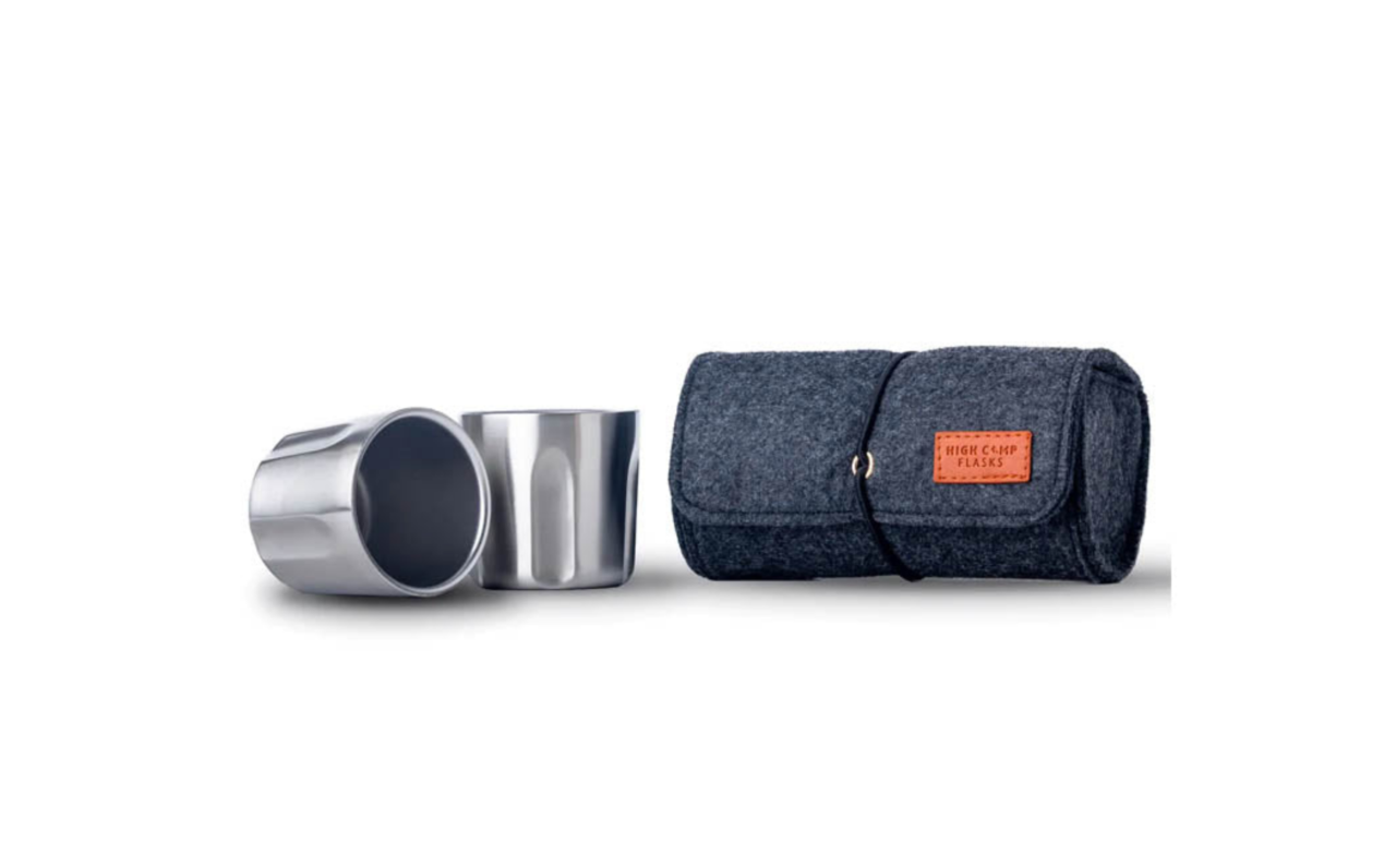 New High Camp Torch Shot Glass 88ml 2 Pack + Wool Case Stainless Steel BPA Free - Picture 17 of 17