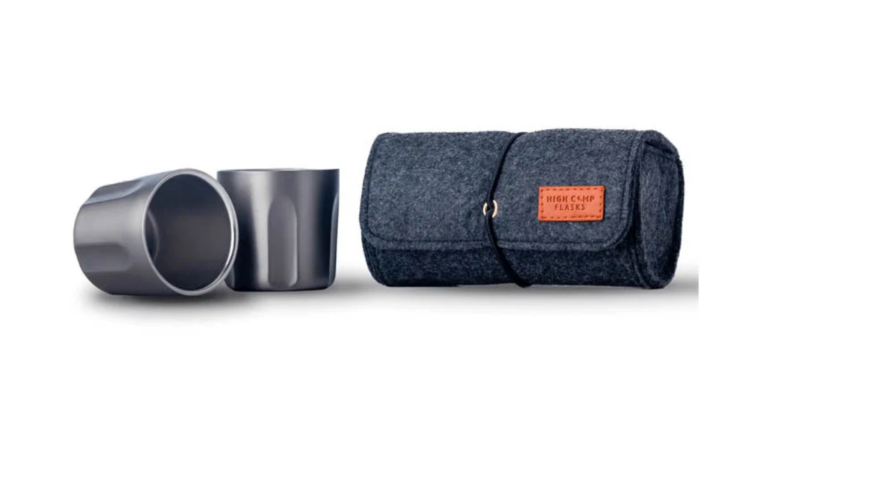 New High Camp Torch Shot Glass 88ml 2 Pack + Wool Case Stainless Steel BPA Free - Picture 15 of 17