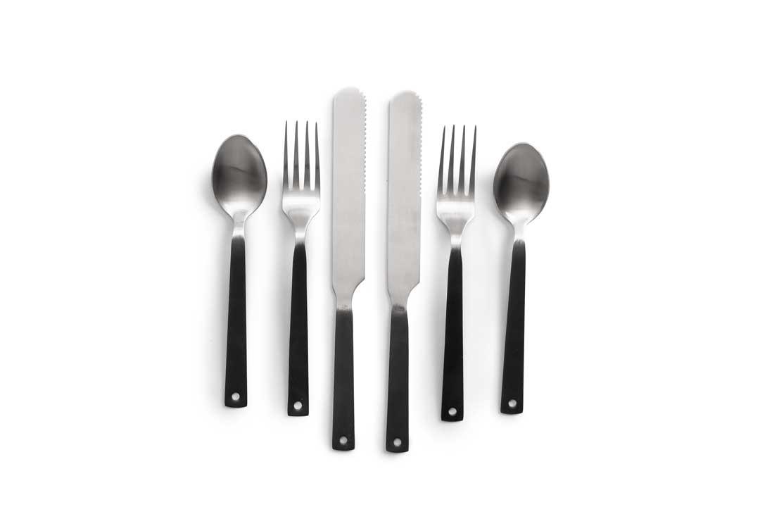 New Barebones Flatware 6 Piece Flatware Set - 2 Forks, 2 Knives, & 2 Spoons - Foto 15 di 15