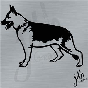 German Shepherd Dog Silhouette Vinyl Decal Sticker Pet Love Car Truck