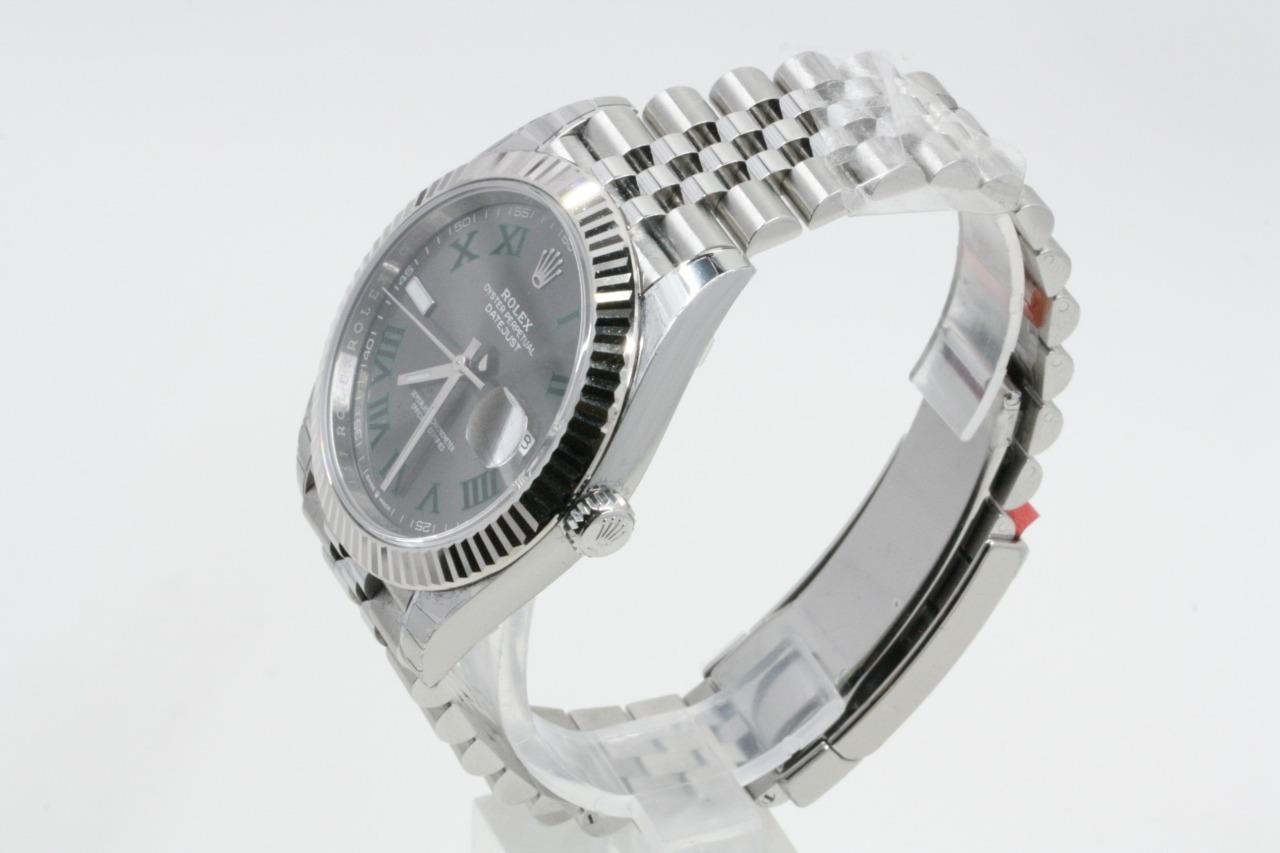 rolex datejust green roman numerals
