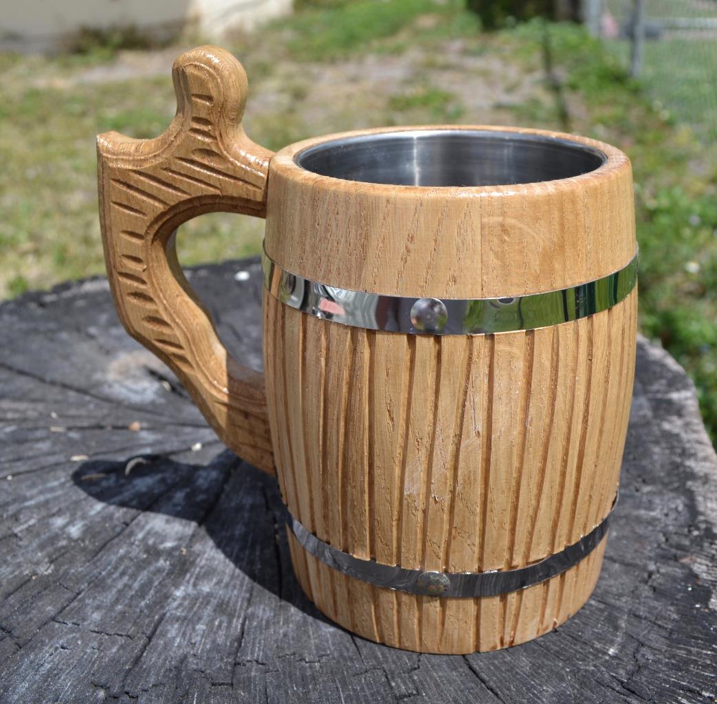 wooden pint tankard