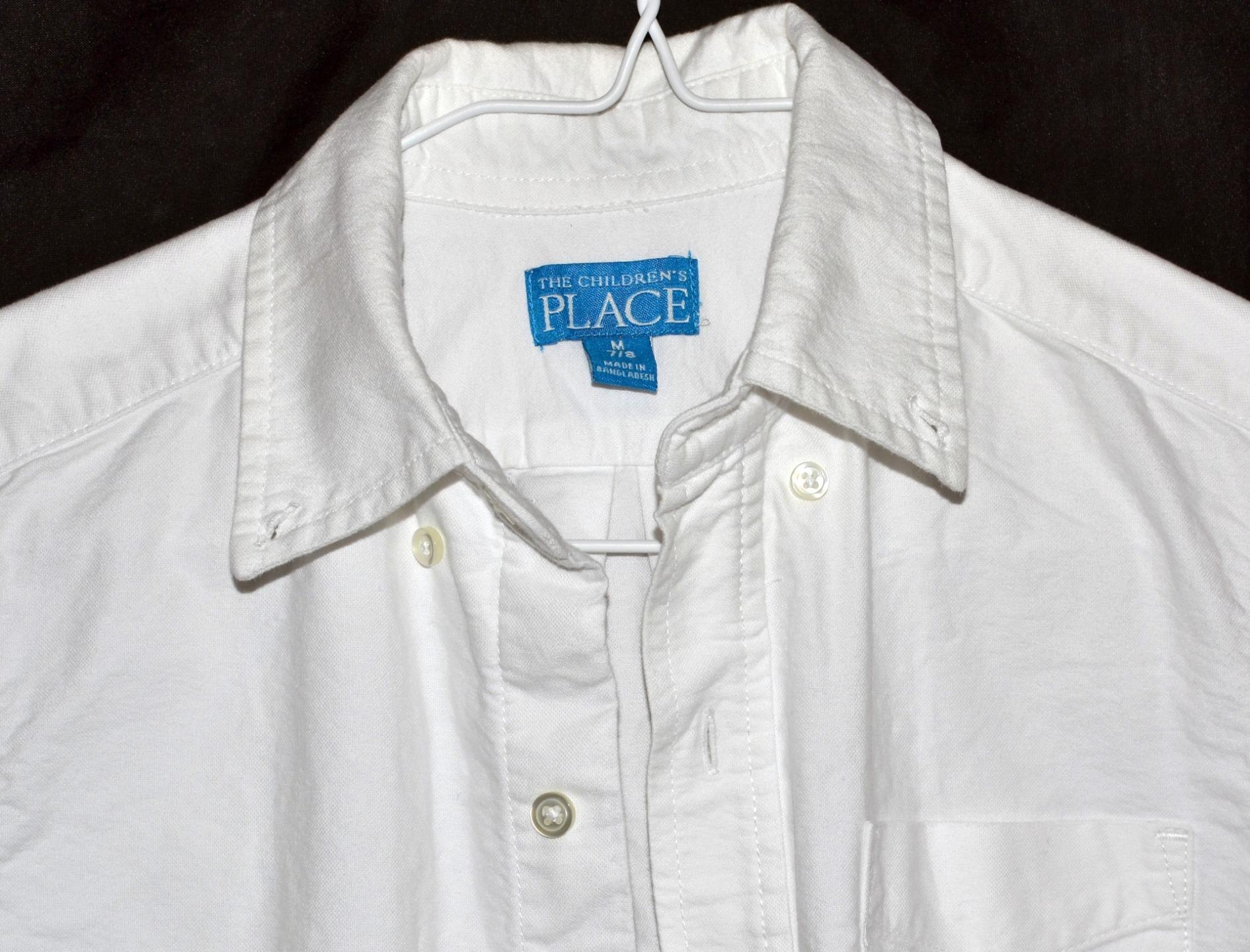 THE CHILDREN'S PLACE White Long Sleeve Cotton button up shirt Boy's sz ...