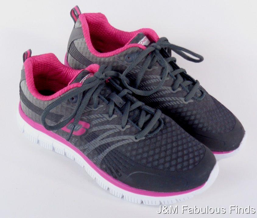 Skechers Womens Lite Weight Memory Foam Mesh Sneakers Size 8 Gray Pink ...