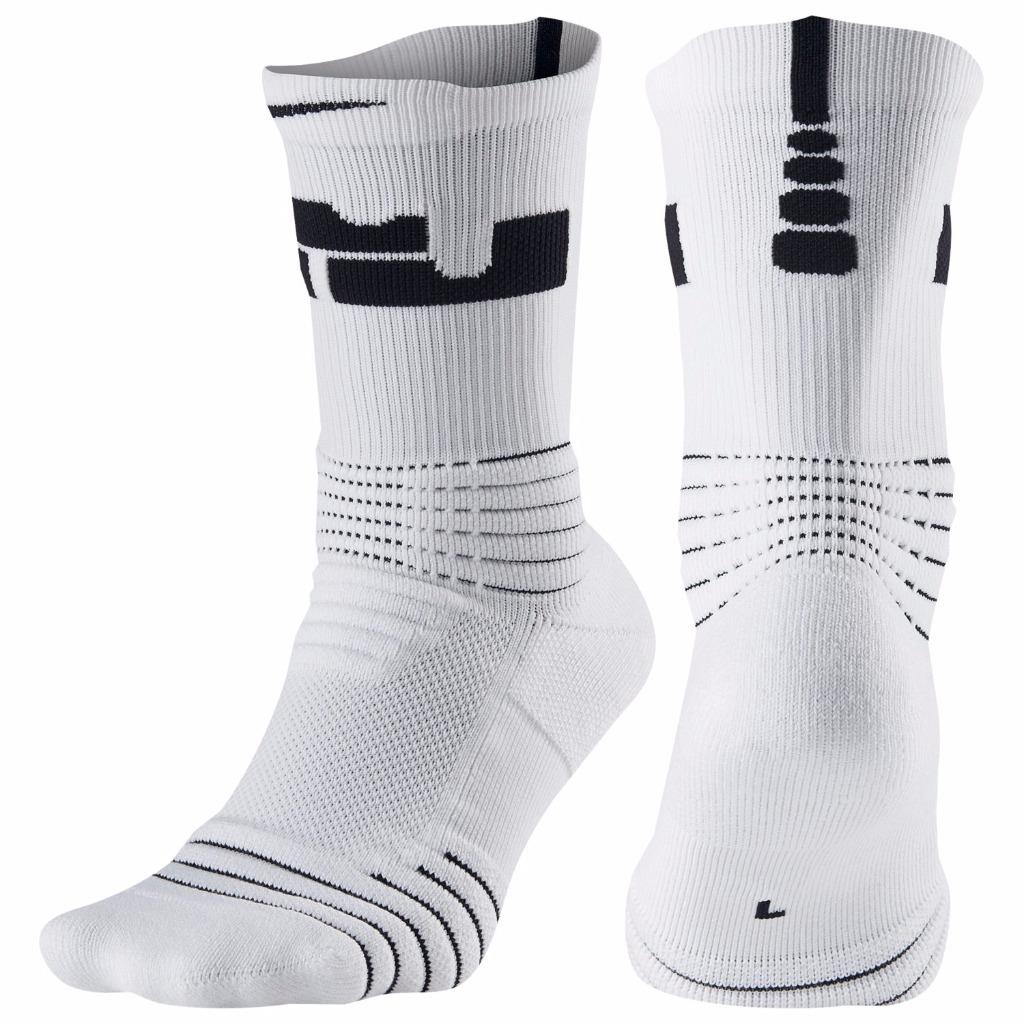 Nike Mens LeBron Elite Versatility Crew Basketball White Socks M L XL ...