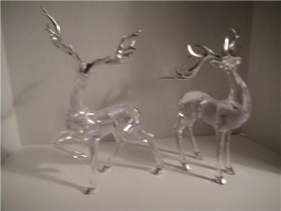 2 large acrylic reindeer christmas decorations silver horns 14 and 10 vgc - Large Reindeer Christmas Decorations 2 large acrylic reindeer christmas decorations silver horns 14 and 10 vgc - Large Reindeer Christmas Decorations
