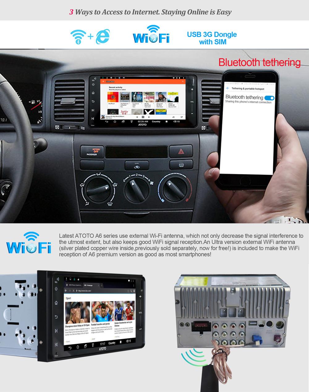 for Select Toyota//Subaru ATOTO A6 Pro Android Car Navigation Stereo -2X Bluetooth w//aptX /& Quick Charge Pro A6YTY721PR Indash Entertainment Multimedia Radio,WiFi//BT Tethering Internet New