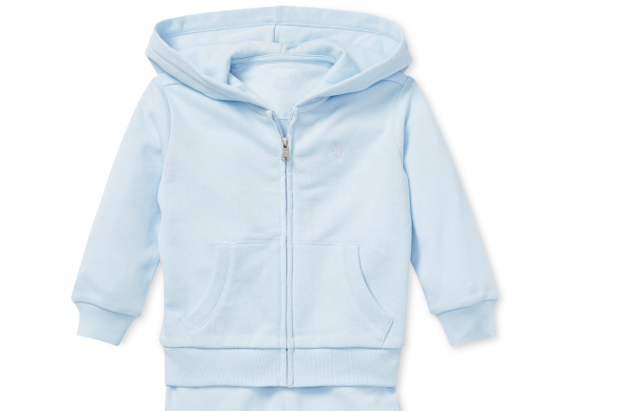 NWT Polo Ralph Lauren Baby Boys Light Blue French Terry Hoodie