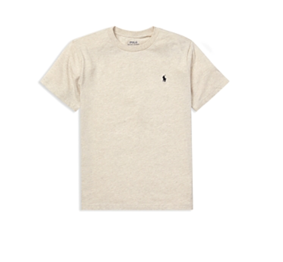 NWT Polo Ralph Lauren Boys' Beige Heather Jersey Crewneck