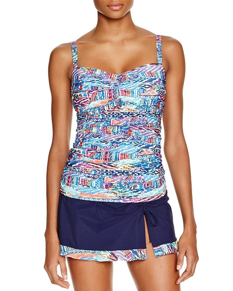 NWT Profile by Gottex Global Beat D Cup Swimsuit Tankini Top 36D 84