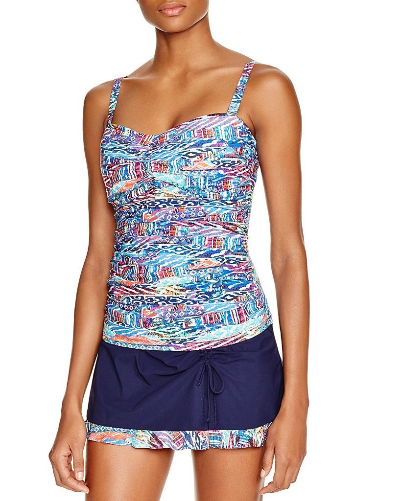 NWT Profile by Gottex Global Beat D Cup Swimsuit Tankini Top 36D 84
