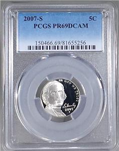 2007 - S Jefferson Nickel - PCGS PR69DCAM | eBay