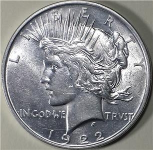 1922 - D Silver Peace Dollar - ** CHBU ** - Bright | eBay