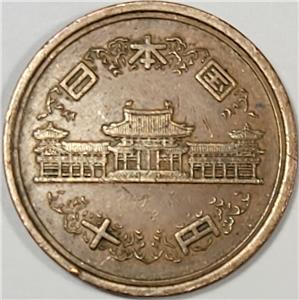 レア 昭和初期〜戦後復興期 状態良 JIUJIIN（九字院） ボンボン時計 10 Yen coin from Japan - Phoenix Hall of Byodo-in Temple - 1979